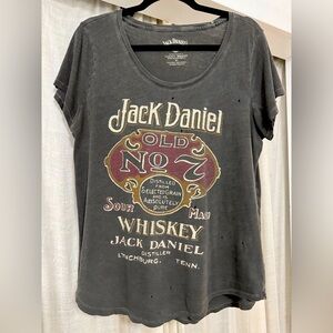 LUCKY BRAND Women’s Distressed Jack Daniel’s T-shirt (XL)